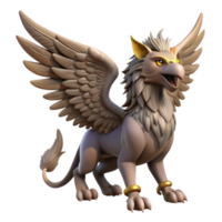splendid ethereal rustic A majestic griffin, wings outstretched, sharp talons. NO BACKGROUND with Transparent Background. impeccable png