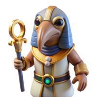 mysterious magnificent Thoth, Egyptian god of writing, ibis-headed, NO BACKGROUND with Transparent Background. flawless png