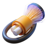 tranquil serene Fiber optic cable emitting light, NO BACKGROUND with Transparent Background. artisan png