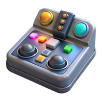 whimsical splendid Spaceship control panel with illuminated buttons. NO BACKGROUND with Transparent Background. detailed png