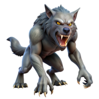 fascinating renaissance A snarling werewolf in mid-transformation. NO BACKGROUND with Transparent Background. impeccable png