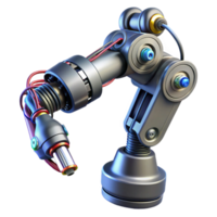 tranquil exquisite Cyberpunk robotic arm with intricate wiring NO BACKGROUND with Transparent Background. refined png
