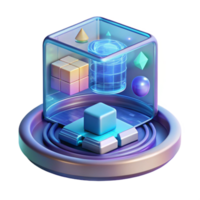 splendid notable Advanced holographic display showing complex data. NO BACKGROUND with Transparent Background. png