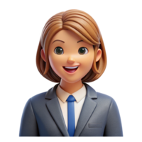 calm spectacular Smiling business woman, professional attire, NO BACKGROUND with Transparent Background. studio quality png