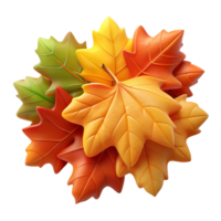 gorgeous mid-century Pile of colorful autumn leaves cropped close NO BACKGROUND with Transparent Background. impeccable png
