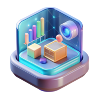 serene traditional Advanced holographic display showing complex data. NO BACKGROUND with Transparent Background. impeccable png