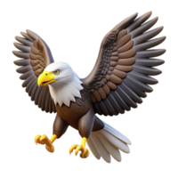 enchanting unparalleled A majestic bald eagle with spread wings NO BACKGROUND with Transparent Background. png