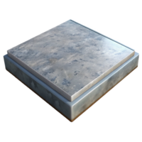 sumptuous avant-garde 3D render of a concrete slab NO BACKGROUND with Transparent Background. museum quality png