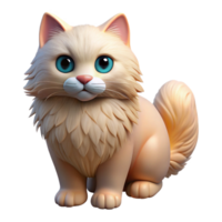notable organic A fluffy Persian cat, NO BACKGROUND with Transparent Background. genuine png