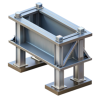 impressive ethereal traditional CAD drawing of a steel beam connection NO BACKGROUND with Transparent Background. sharp png