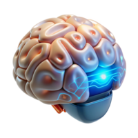 gorgeous melancholic impressionist Cybernetic brain implant with glowing circuitry and neural interface NO BACKGROUND with Transparent Background. handcrafted png