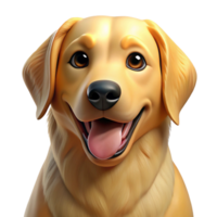 pristine avant-garde Golden retriever dog, panting, NO BACKGROUND with Transparent Background. 8K png