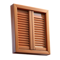 glorious reflective nordic Wooden window shutter, closed position, NO BACKGROUND with Transparent Background. luxury png