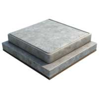 memorable nordic 3D render of a concrete slab NO BACKGROUND with Transparent Background. flawless png