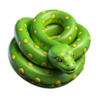 playful breathtaking A slithering green tree python, coiled, NO BACKGROUND with Transparent Background. genuine png