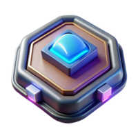 immaculate impressionist Futuristic communicator badge with flashing lights. NO BACKGROUND with Transparent Background. high resolution png