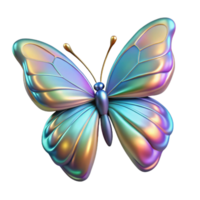 immaculate inspired A single, delicate butterfly, iridescent wings. NO BACKGROUND with Transparent Background. png