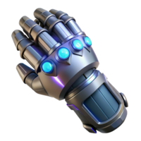mesmerizing reflective futuristic Sci-fi power armor gauntlet with energy weapon NO BACKGROUND with Transparent Background. professional png