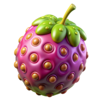 exquisite distinguished Alien fruit with vibrant colors and unusual texture NO BACKGROUND with Transparent Background. png