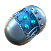 hypnotic intense contemporary Cybernetic implant, glowing circuitry, embedded in skin, NO BACKGROUND with Transparent Background. authentic png