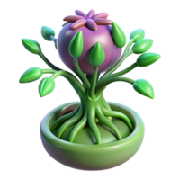 mesmerizing ethereal geometric Bioengineered alien plant with pulsating veins NO BACKGROUND with Transparent Background. studio quality png