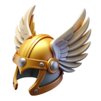 sought-after rustic A winged helmet, adorned with feathers, NO BACKGROUND with Transparent Background. high resolution png