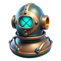 immaculate harmonious minimalist Futuristic diving suit helmet with integrated lights NO BACKGROUND with Transparent Background. handcrafted png