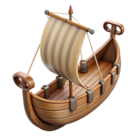 immaculate distinctive A Viking Longship, wooden warship with oars, NO BACKGROUND with Transparent Background. png