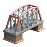 extraordinary tranquil retro Architectural model of a truss bridge NO BACKGROUND with Transparent Background. ultra HD png