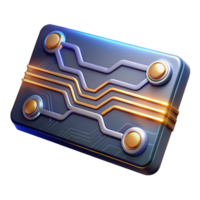 immaculate exceptional Futuristic keycard, glowing circuit lines, metallic, NO BACKGROUND with Transparent Background. png