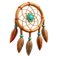 memorable bohemian A Native American Dreamcatcher, webbed circle with feathers, NO BACKGROUND with Transparent Background. masterfully captured png