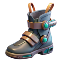 fascinating exemplary Cyberpunk character's boot with retractable blades NO BACKGROUND with Transparent Background. png