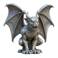 impressive bold urban Detailed gargoyle statue, gothic style, intricate wings, NO BACKGROUND with Transparent Background. studio quality png