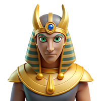 harmonious magnificent Osiris, Egyptian god of the underworld, NO BACKGROUND with Transparent Background. elite png