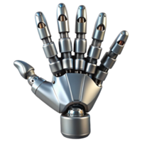 exquisite whimsical rustic Robot hand, articulated fingers, metallic finish, intricate joints. NO BACKGROUND with Transparent Background. authentic png