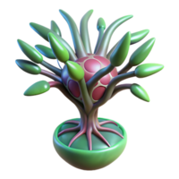splendid bold contemporary Bioengineered alien plant with pulsating veins NO BACKGROUND with Transparent Background. artisan png