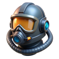 glorious organic Sci-fi helmet with visor and breathing apparatus NO BACKGROUND with Transparent Background. professional png