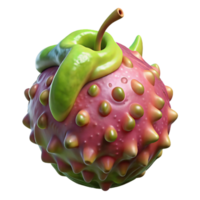 exquisite abstract Alien fruit with strange textures and colors NO BACKGROUND with Transparent Background. masterfully captured png