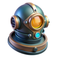 mesmerizing elegant Futuristic diving suit helmet with integrated lights NO BACKGROUND with Transparent Background. flawless png