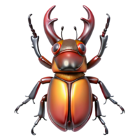 harmonious splendid A stag beetle, mandibles open. NO BACKGROUND with Transparent Background. crisp png