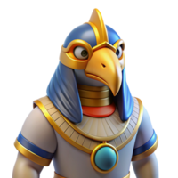 inspired creative Horus, Egyptian god of the sky, falcon-headed, NO BACKGROUND with Transparent Background. sharp png