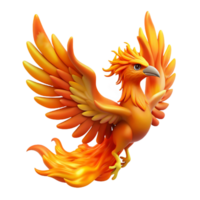 exquisite ethereal minimalist A Phoenix, fiery bird rising from ashes, NO BACKGROUND with Transparent Background. elite png