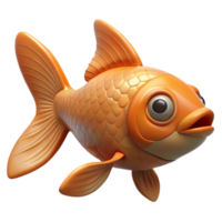 gorgeous joyful surreal A swimming goldfish, NO BACKGROUND with Transparent Background. artisan png