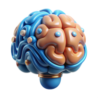 extraordinary reflective traditional Artificial intelligence brain, AI concept NO BACKGROUND with Transparent Background. refined png