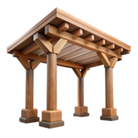 harmonious stunning Wooden pergola beam, weathered texture, NO BACKGROUND with Transparent Background. professional png