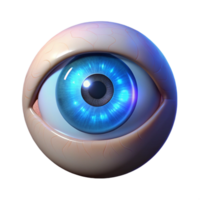 gorgeous joyful classic Realistic human eye, glowing pupil, magical aura, NO BACKGROUND with Transparent Background. high resolution png