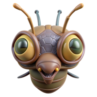 pristine urban Alien insect head, chitinous, compound eyes, antennae. NO BACKGROUND with Transparent Background. gallery standard png