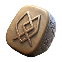 pristine contemporary Ancient Rune Stone, inscribed with mystical symbols, NO BACKGROUND with Transparent Background. sharp png