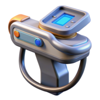 radiant artistic Futuristic medical scanner, handheld, diagnostic display, ergonomic grip. NO BACKGROUND with Transparent Background. original png