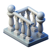 timeless renaissance Sketch of a balustrade NO BACKGROUND with Transparent Background. gallery standard png